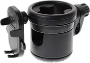 ERINGOGO Bottle Holder Phone Holder Cup Holder Pram Cup and Phone Holder Stroller Water Bottle Holder Pram Cup Holder Stroller Cup Holder with Phone Universal Cup Holder Plastic Black