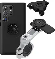 Quad Lock Motorcycle Handlebar Phone Mount PRO Chrome Kit with Vibration Dampener and Galaxy S24 Ultra MAG Case