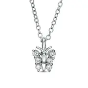 0.17 CT. T.W. Natural Diamond Butterfly Pendant in 14K White Gold