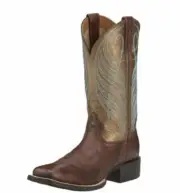 Ariat Womens Round Up Square Toe Western Cowboy Boots Bronze 6.5 C Wide