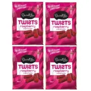 902120 4 X 280G BAG DARRELL LEA TWISTS RASPBERRY ORIGINAL TWISTS