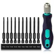 Triangle Screwdriver Set w/1/4" Quick Change Bit Driver, 10PCS S2 Steel Trian...