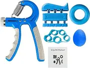 SOLARA Hand Gripper Set of 5, Finger Exercise Equipment Hand Grip for Gym, Hand Grip Strengthener & Hand Exercise Equipment, Mobile app with 5 eBooks and 50 Plus Videos, Blue