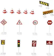 Abaodam 6 Sets Educational Traffic Sign Models for Realistic Road Sign Interactive Play for Learning Traffic Rules Present for Young Explorers