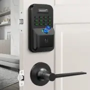 Fingerprint Door Lock with 2 Lever Handles - front door lock set, keyless ent...