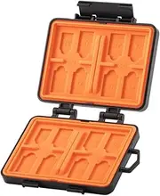 24 Slots Portable Memory Card Storage Compact Box, Suits Most of Drones, Cameras, and Controllers Memory Cards, SD/TF/Nano Sim Cards