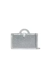 Silver rhinestone Tropicalia long wallet with chain strap One size Gray