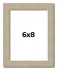 6x8 Frame Grey Solid Wood Picture Frame Width 1 Inches | Interior Frame Depth 0.