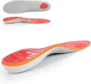 [AnnyAm] Arch Support Inserts for Plantar Fasciitis Shoe Insoles for Men Women Orthotics Relief of Flat Feet Arch Heel Pain Fatigue, Red, Men 7 - 7.5 | Women 9 - 9.5