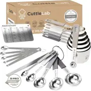 Rust-Resistant 22-Piece Measuring Cups, Spoons & Leveler - Ideal for Home Chefs