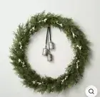 Hearth and Hand Magnolia 32” Faux Cedar Plant Wreath With Berries And Bells