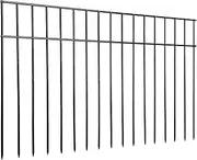 Adavin Small/Medium Animal Barrier Fence,15 Pack 24in(L) X 15in(H) Underground Decorative Garden Fencing, Dog Rabbits Fences Black Metal Fence Panel Ground Stakes for Outdoor Patio.Total Length 30Ft