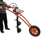 63CC 3HP Post Hole Digger Petrol Earth Auger Fence Borer Drill Wheelbarrow 1xBit