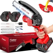 Tietoc 6 Inch Mini Cordless Chainsaw [Suitable for Women] Battery Powered Small