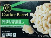 Cracker Barrel Macaroni and Cheese Dinner White Cheddar 14oz box , Pack of 6