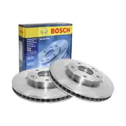 2 x Bosch Front Disc Brake Rotors for Hyundai H1 iLOAD Imax TQ I4 16v DOHC RWD