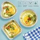 100Pcs Aluminum Tin Foil Baking Pans Non-stick Baking Cup Tray BBQ Baking Tools