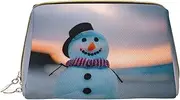 DRTGEDS Beach Snowman Travel Toiletry Organizer, Portable Makeup Bag For Women, White, One Size