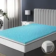 BEDRA BEDDING Memory Foam Mattress 40D Gel-Infused 10CM Thickness, Reversible Cool Gel Bed Topper with Removable Washable Zipper Cover, Non-Toxic & Odorless, Queen Size, 153m x 203CM x 10CM