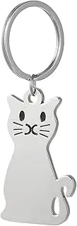 [LIOOBO] Metal Keyring Key Pendant Cat keyring Animal Keychain Metal Keychian for Kids Friends Families Adults, Silver, m