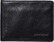 [Pierre Cardin] Men's Genuine Soft Italian Leather RFID Slim Bi-Fold Wallet, Black