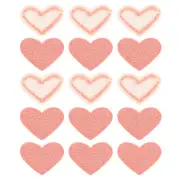 Heart Shaped Iron on Patches Coral Embroidered Love Applique Patches 15Pcs