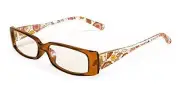 Calabria 4957 Women's Designer Floral Acetate Reading Glasses Crystal Brown+3.00