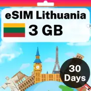 eSIM Lithuania - 3 GB - 30 Days - Travel eSIM | QR code activation