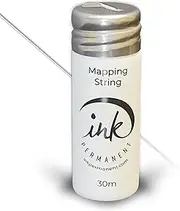 Ink Permanent White Brow Mapping String [100 Ft Bottles - 30 m] Pre-Inked String for Permanent Makeup and Microblading Supplies, Brow Mapping Kit, Eyebrow Thread for Shaping (White)