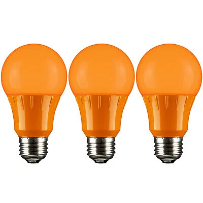 A19 Orange LED Bulb - Non-Dimmable Colored Light Bulb, 3W, 65LM with E26