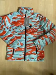 J Lindeberg Women's Cliff Light Down Jacket Print Blue Coral Multi Small NEW NWT
