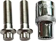 M10x1.5 Metric Chrome Front Brake Caliper Bolts Kit & socket for Harley