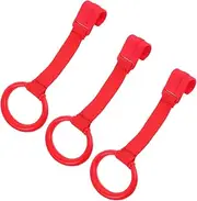 HAWILLOSCH 3Pcs Baby Pull Up Rings for Bed and Playpen Crib Hand Pull Rings Toddler Walking Assistant Red Baby Bed Stand Up Aid