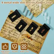 4Pcs Metal Mirror Clips for Wall Mounting Wide Channel Mirror Clips Kits StEX^