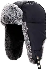 [CVMRBY] Winter Hats,Bomber Hat Unisex Trooper Trapper Hat Bomber Hat with Faux Lining Pilot Hat for Ski Skating Winter