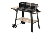 Charcoal Grill Bbq With Manual Rotisserie Stick On Trolley Stand Barbecues Grills & Smokers