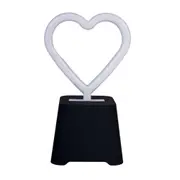 Art + Tech Neon Light Speaker Heart LED Bluetooth Decor 10.1x16.6cm Red