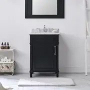 Home Decorators Single Bath Vanity 24" 1-Door Concealed Hinges Marble Top Black