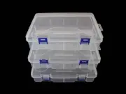 3pcs Clear Plastic Organizer Container Box, Containers Storage with Snap-tigh...