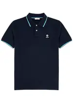 Sandbanks Stripe-trimmed Logo Piqué Cotton Polo Shirt - Navy - M M