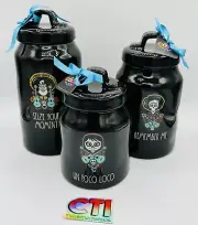 NEW - RAE DUNN X DISNEY PIXAR COCO FULL 3-PIECE CANISTER SET "2022 HALLOWEEN"