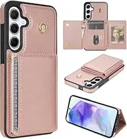 [Asuwish] Mobile Phone Case for Samsung Galaxy A55 5G Case with Strap Card Slot Foldable Glitter Leather Wallet Stand A 55 55A A555G Mobile Phone Cases Cover Mobile Phone Cases Protective Phone Case