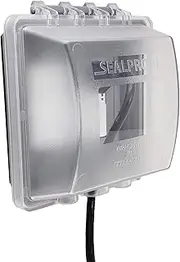 Sealproof 2-Gang Weatherproof in Use Electrical Power Outlet Cover Double Gang Outdoor Plug and Receptacle Protector Lockable UL Extra Duty Compliant 45-in1 Plastic Clear Frost