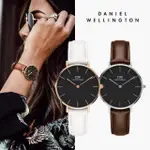 【DANIEL WELLINGTON】DW 女錶 PETITE系列 28/32MM真皮皮革錶 多色任選(DW00100177)