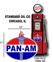 (PANA-1) 12" 1946-56 PAN AM STANDARD GASOLINE DECAL FOR OIL CAN GAS PUMP LUBSTER
