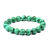 Beading Beautiful Malachite 8mm Crystal Healing Bracelet - 18cm Elasticated