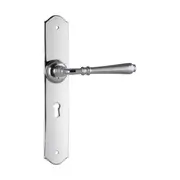 0778 Door Lever Reims Lock Pair Chrome Plated H240xW40xP70mm