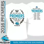Cronulla Sharks NRL XBlades White Premiers Tee Shirt Mens, Ladies and Kids