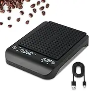 Coffee Scale with Timer,USB Rechargeable 1g/3kg High Precision Accurate Coffee Scale for Drip Espresso and Pour Over Coffee with Auto Tare,Touch Sensor and Silicone Cover (6.6 lbs/3 kg)