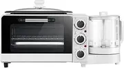 Toaster Oven Mini Oven Home Multifunctional Lazy Breakfast Machine Four in one 1050W 7L Oven + 0.8L Warm Drink Pot Capacity Function + Time Removable for Cleaning Halogen ovens/13335 (Color : White)